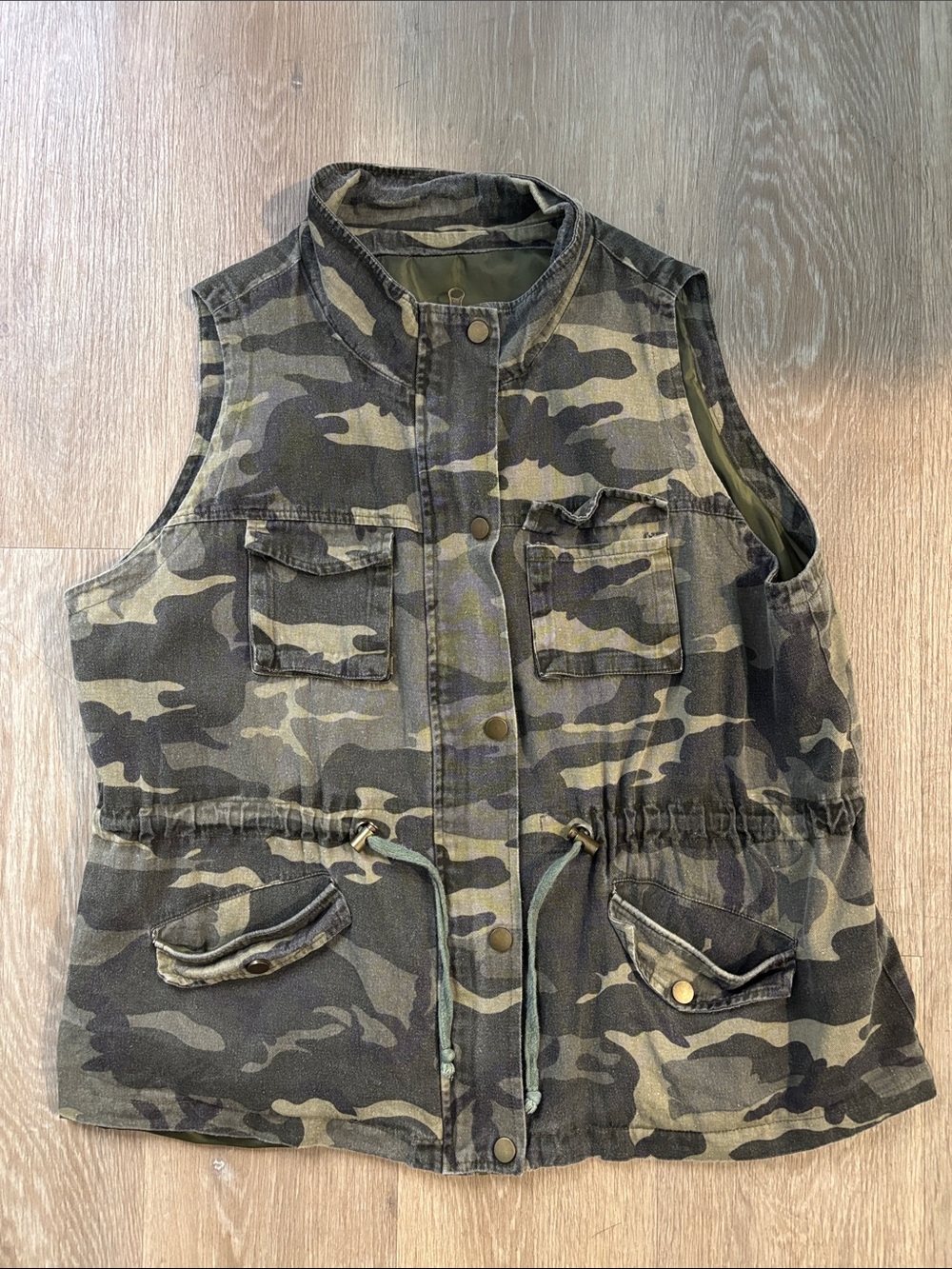 Camo Utility Drawstring Vest